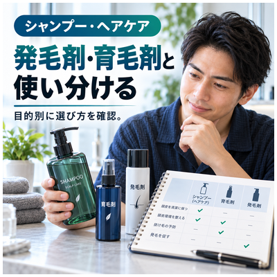 発毛剤・育毛剤と使い分ける