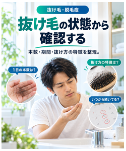抜け毛の状態から確認する